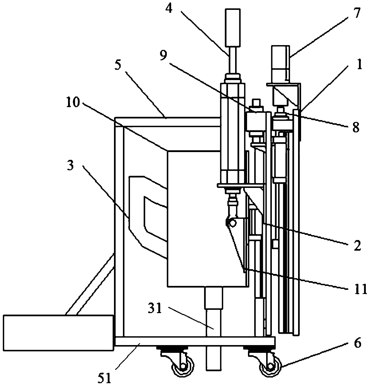 Automatic device based on chain belt screw gun and using method