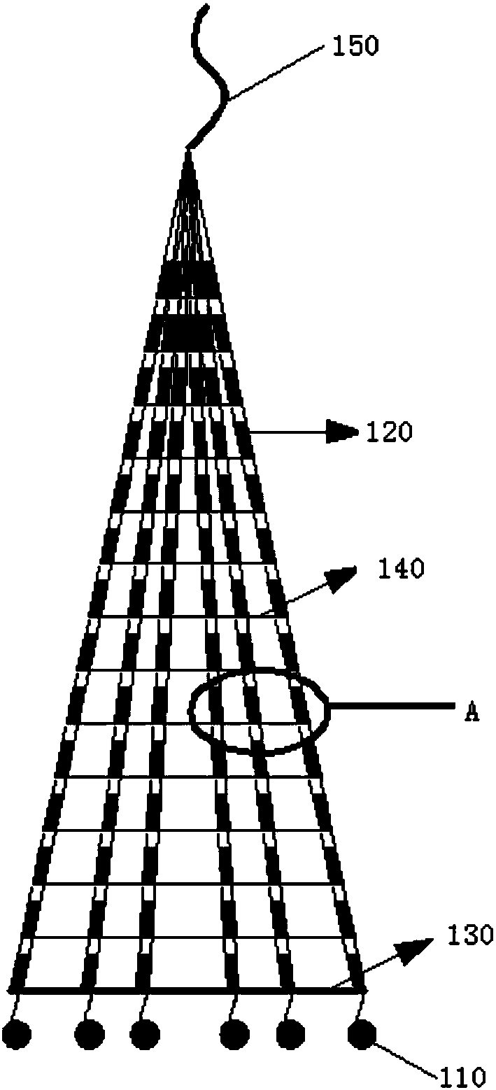 Bionic spider web for on-orbit capture and storage method thereof