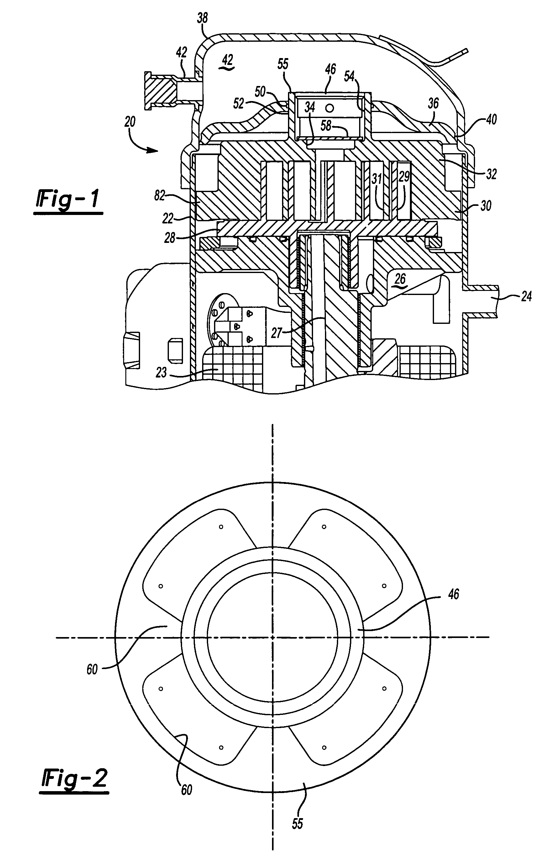 Discharge valve structures for a scroll compressor having a separator plate