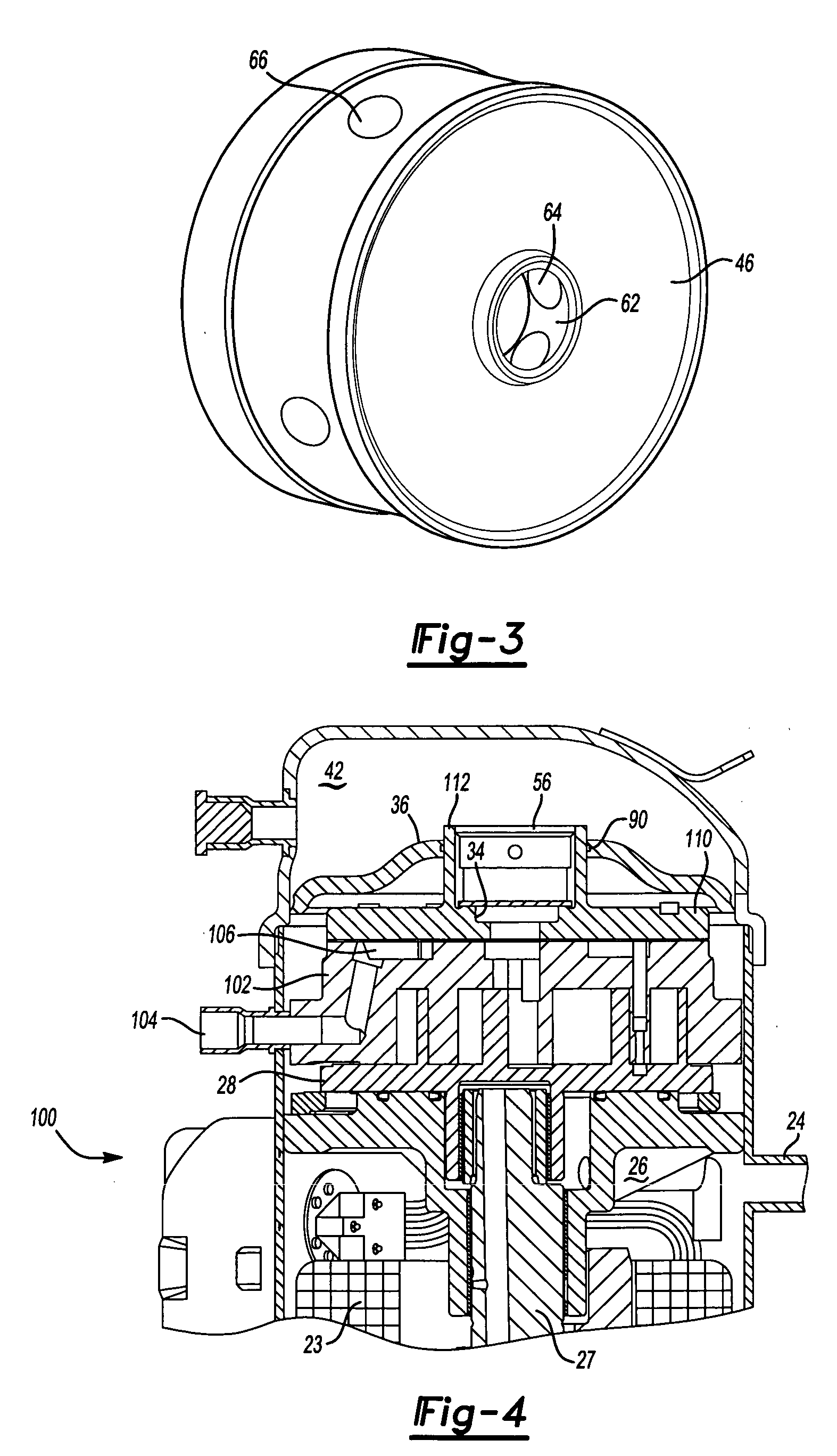Discharge valve structures for a scroll compressor having a separator plate
