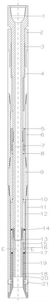 Device for converting longitudinal vibration of drill string into torsional shock of drill bit