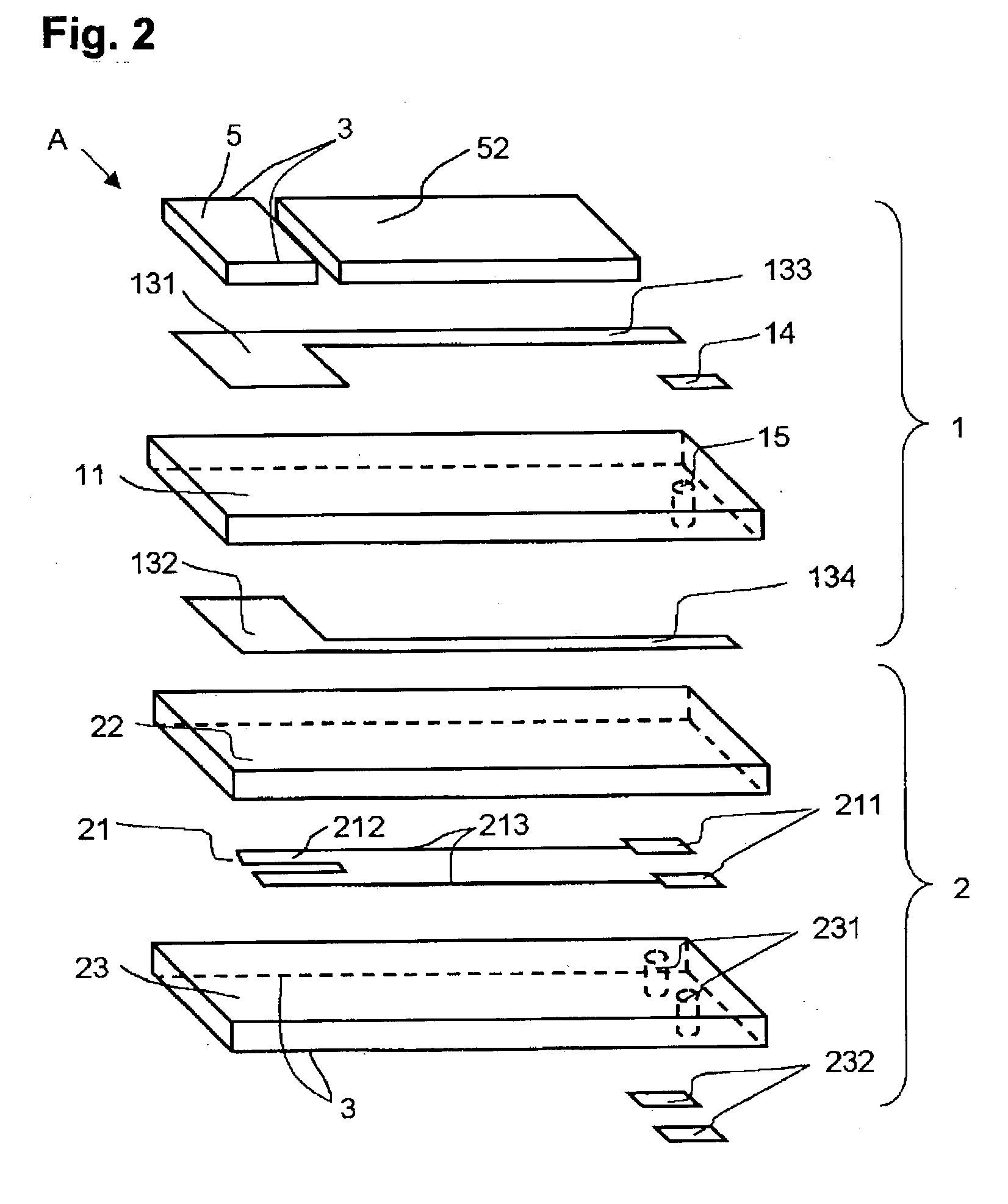 Prismatic ceramic heater for heating gas sensor element, prismatic gas sensor element in multilayered structure including the prismatic ceramic heater, and method for manufacturing the prismatic ceramic heater and prismatic gas sensor element