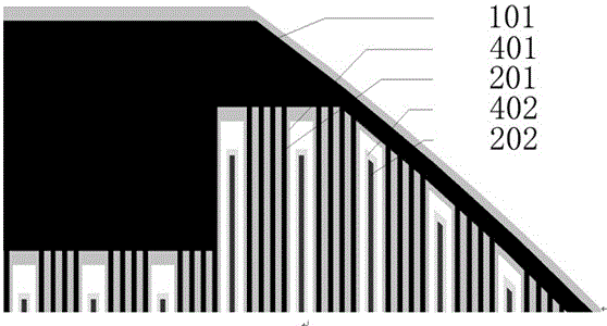 A grid line electrode structure on the back surface of a monocrystalline silicon solar cell and a monocrystalline silicon solar cell