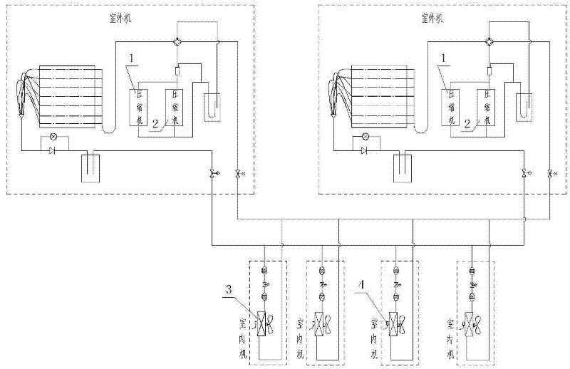 Protection method for preventing superheat during heating of multi-connection air conditioning unit