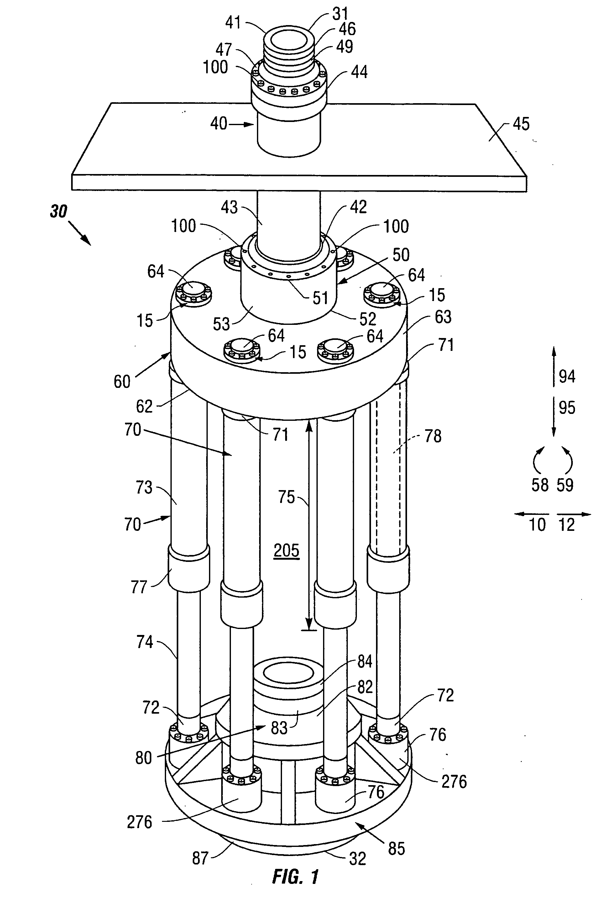 Co-linear tensioner and methods of installing and removing same