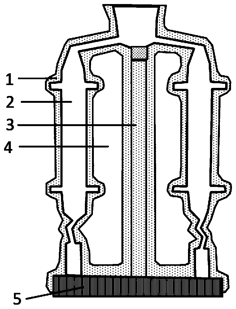 Ceramic mold shell for casting single crystal blades and manufacturing method thereof