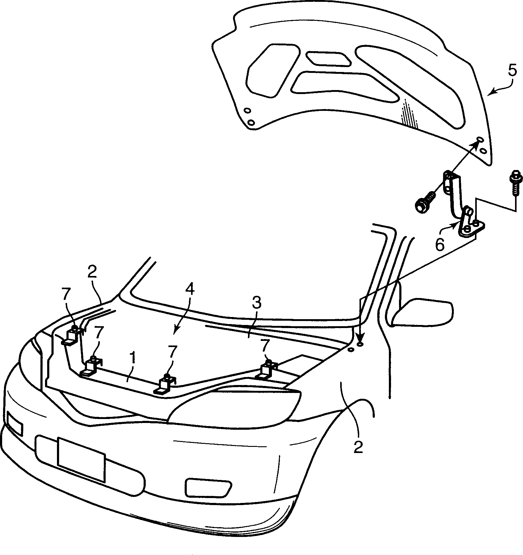 Hood stopper structure for automobile