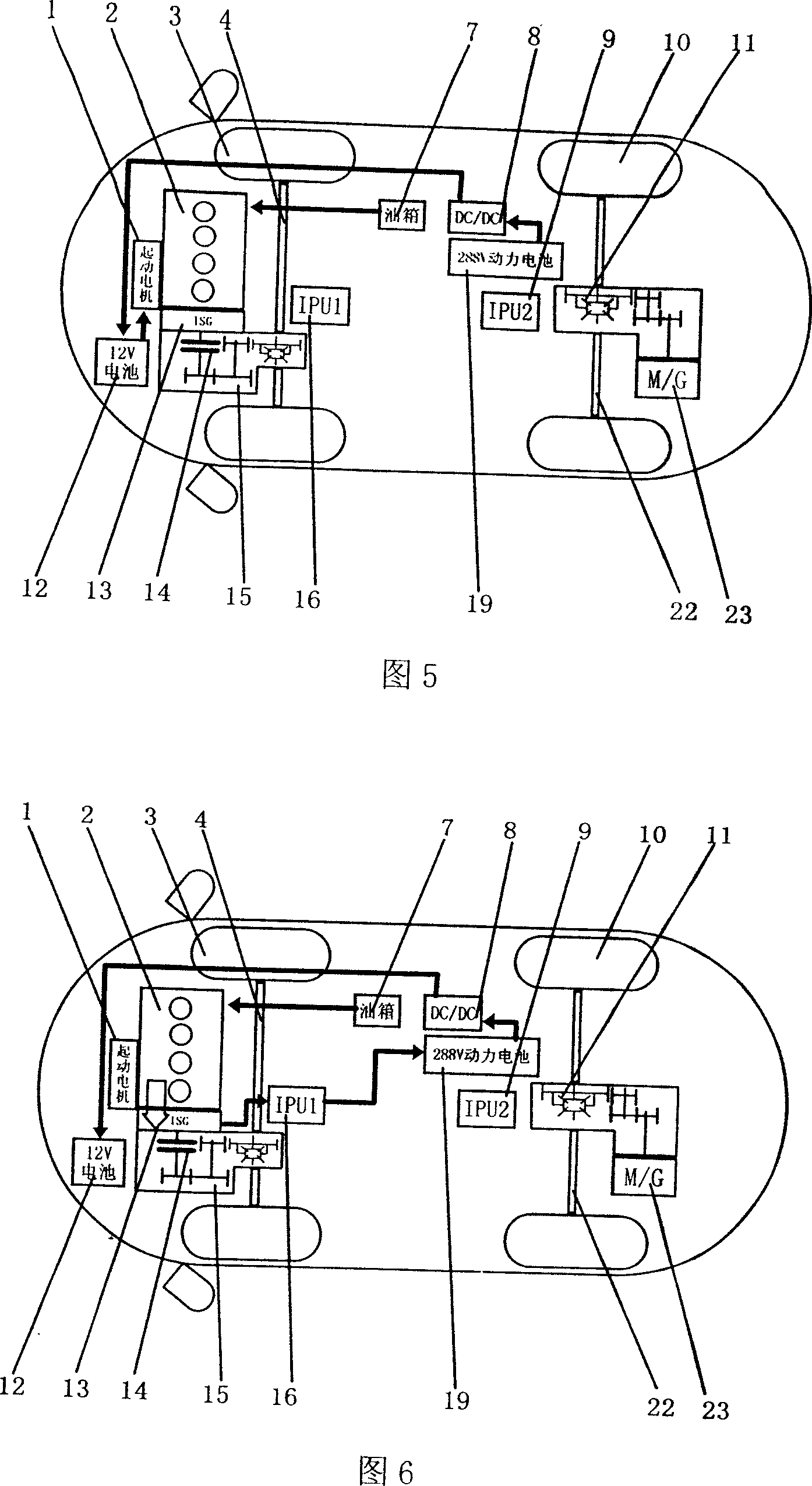 Drive system and drive method of ISG type whole wheel driven hybrid power automobile