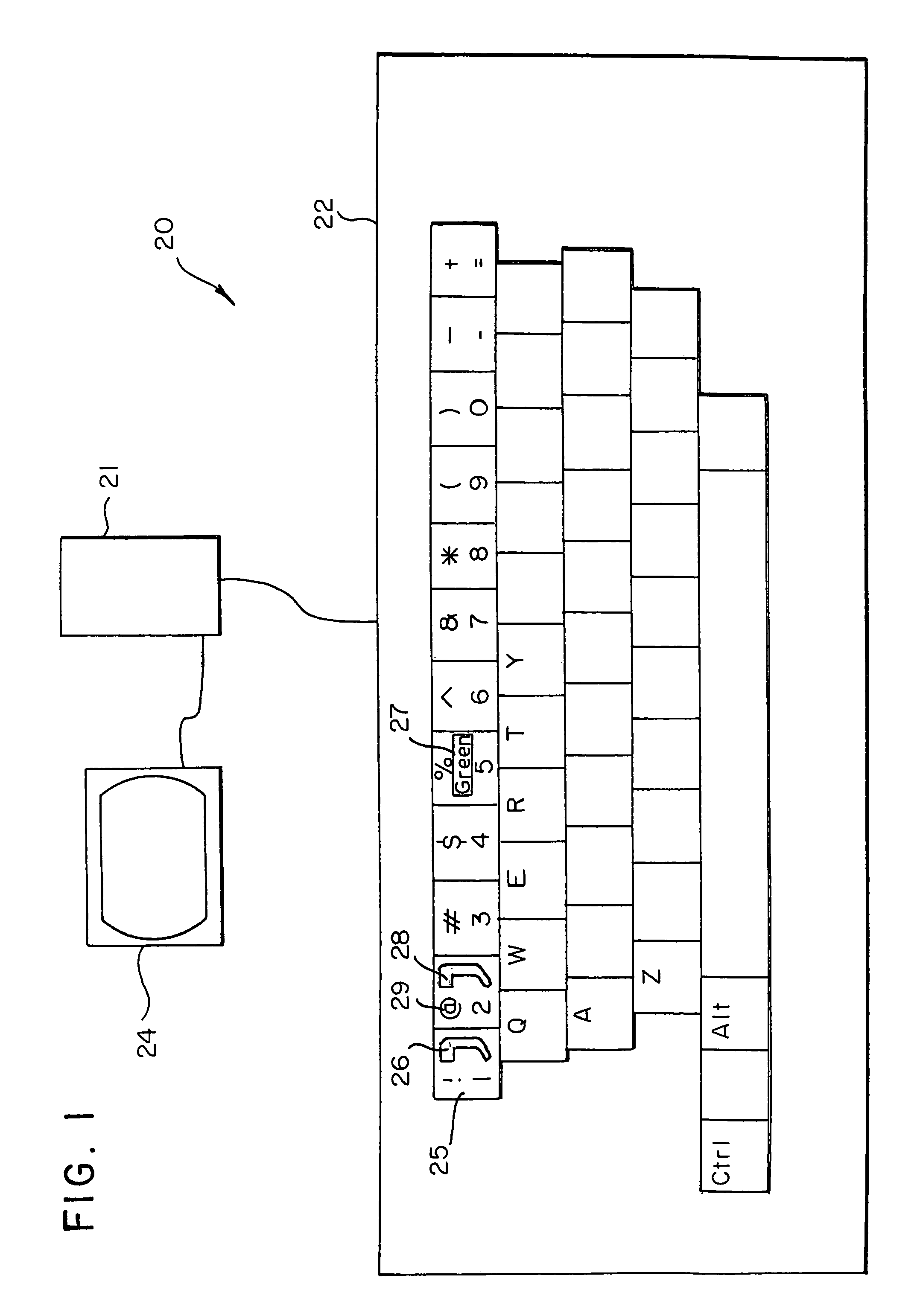 Color encoded keyboard and method