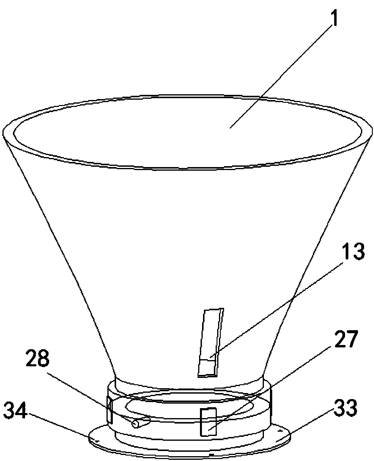 Material-jamming preventing feeding hopper