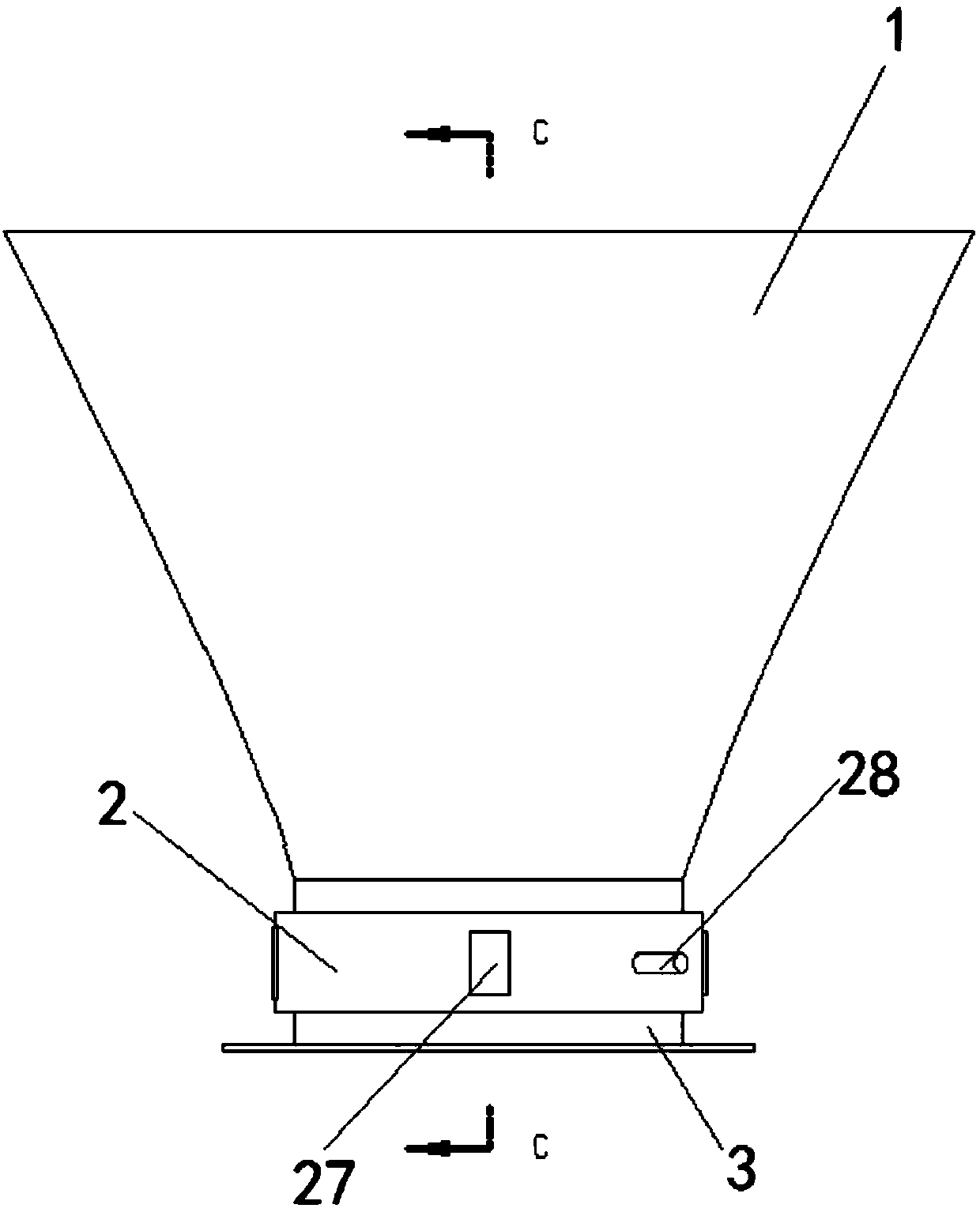 Material-jamming preventing feeding hopper