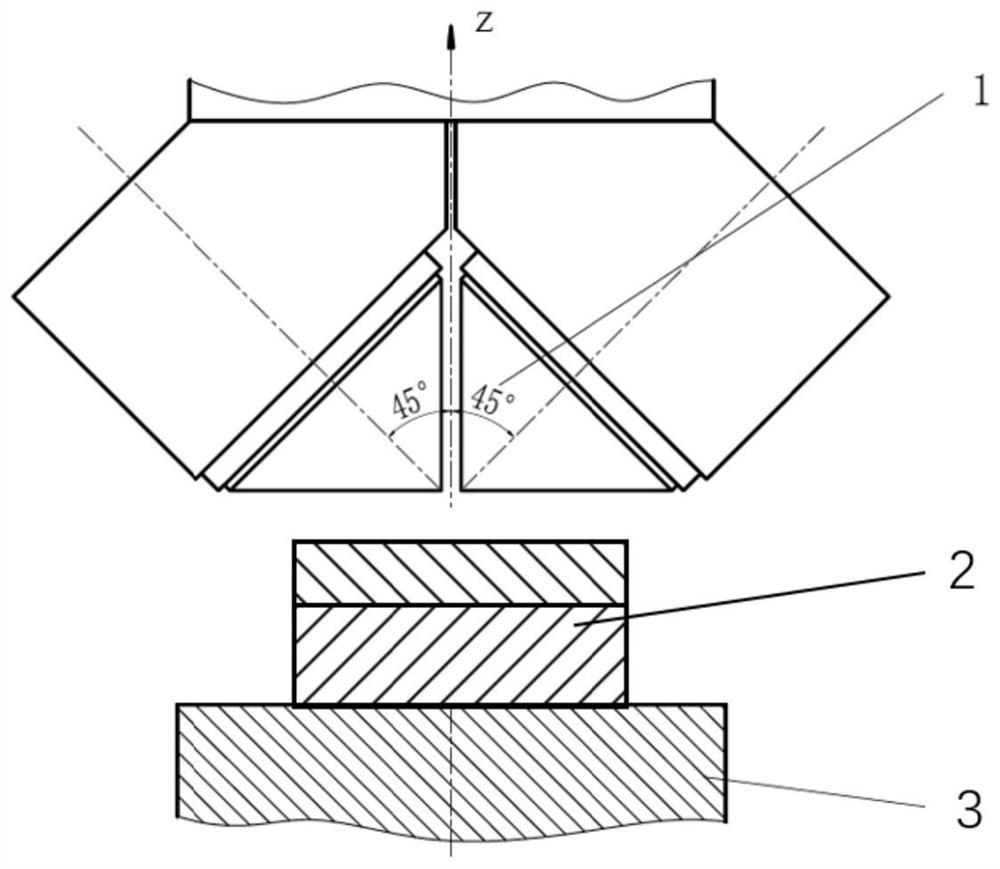 Double-roller rotary forging forming method for constructing large-diameter thin-wall composite metal disc