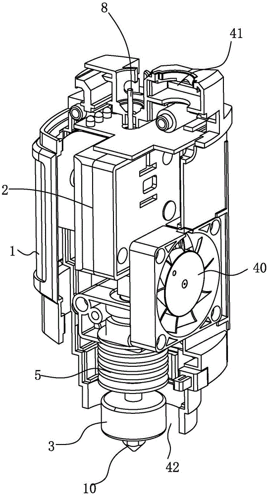 3D printing head with air inlet device and cooling method of printing head