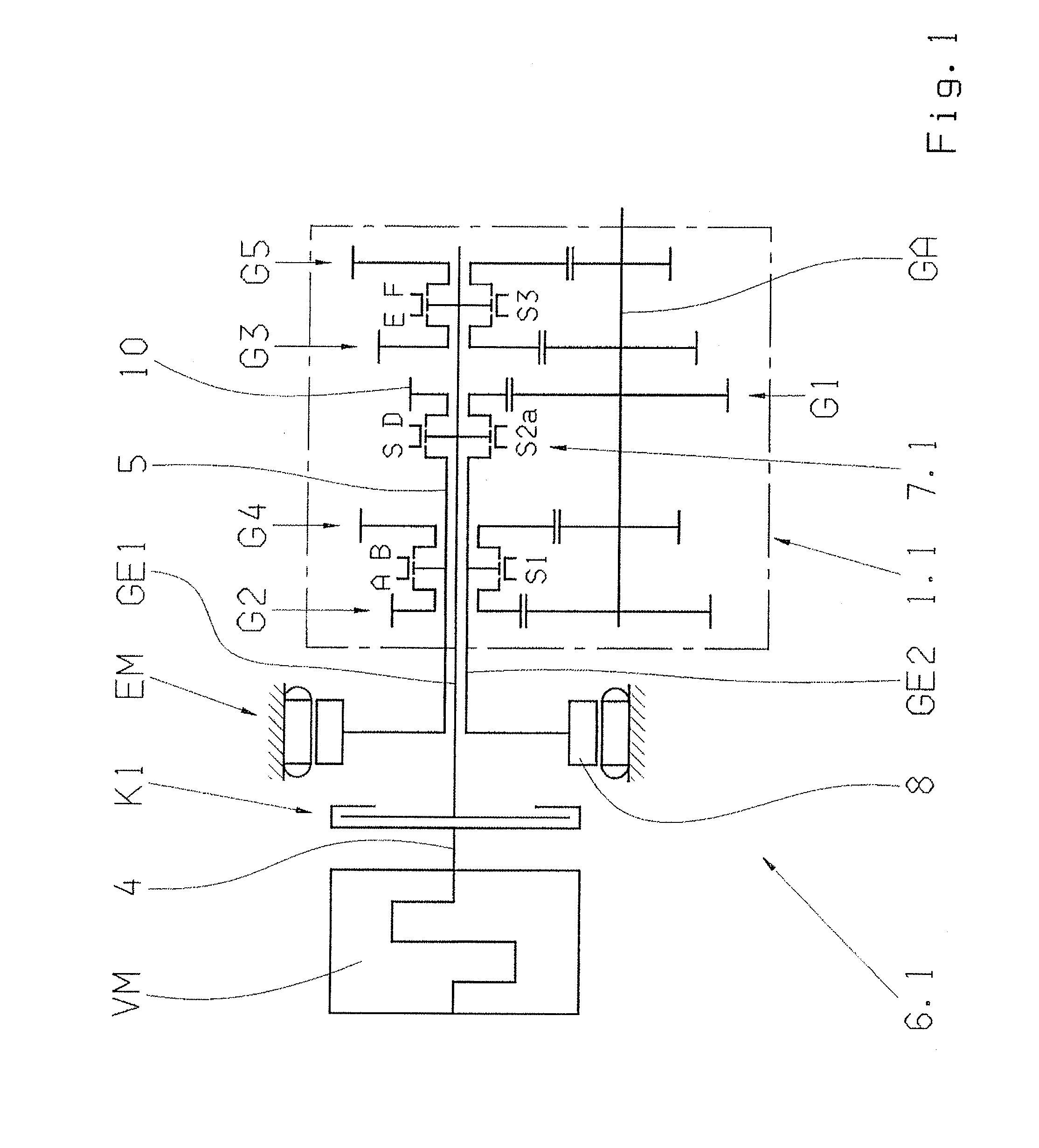 Manual transmission of a hybrid drive for a motor vehicle