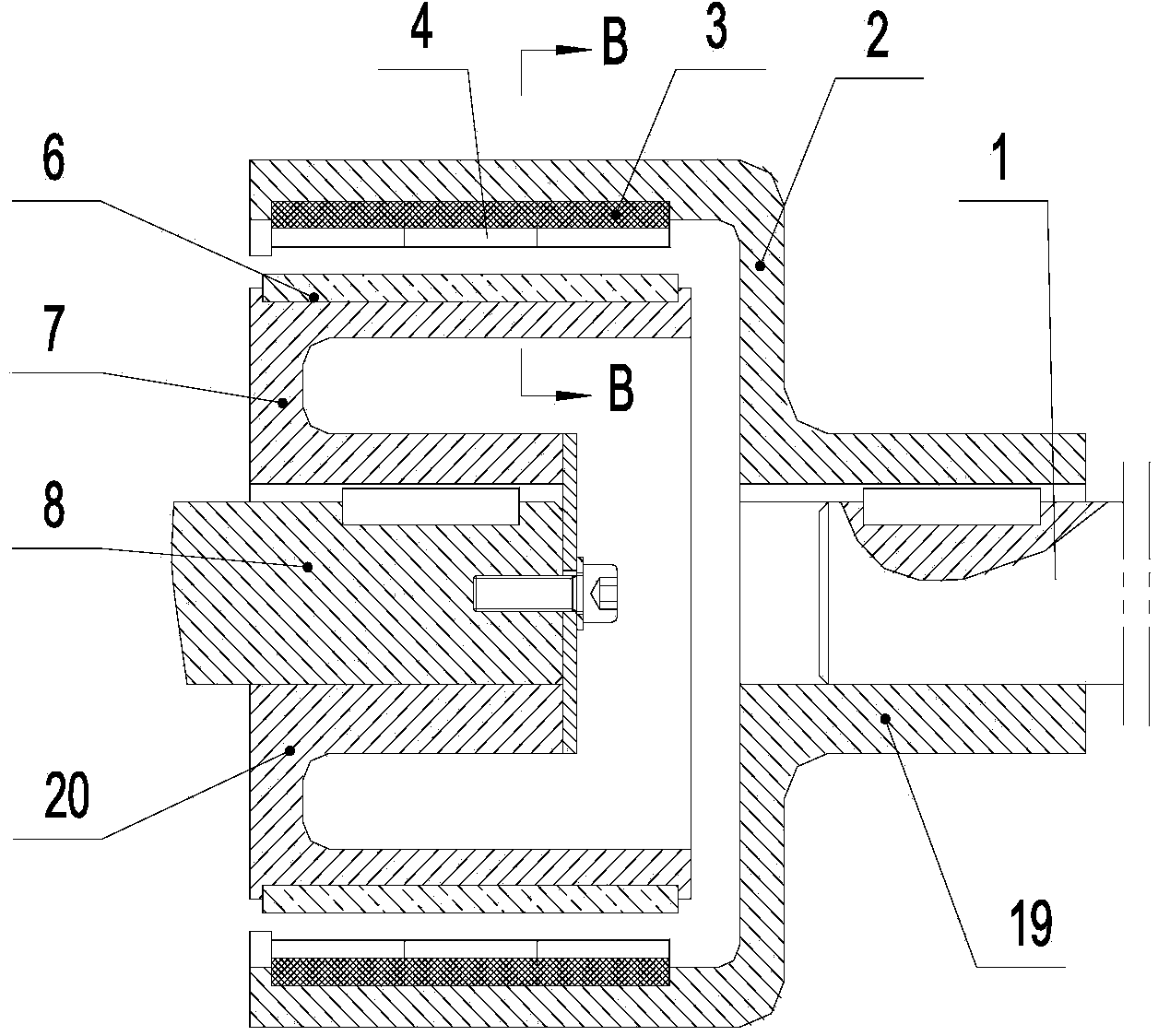 Sleeve magnetism-gathering magnetic circuit structure used for permanent magnetism eddy transmission apparatus