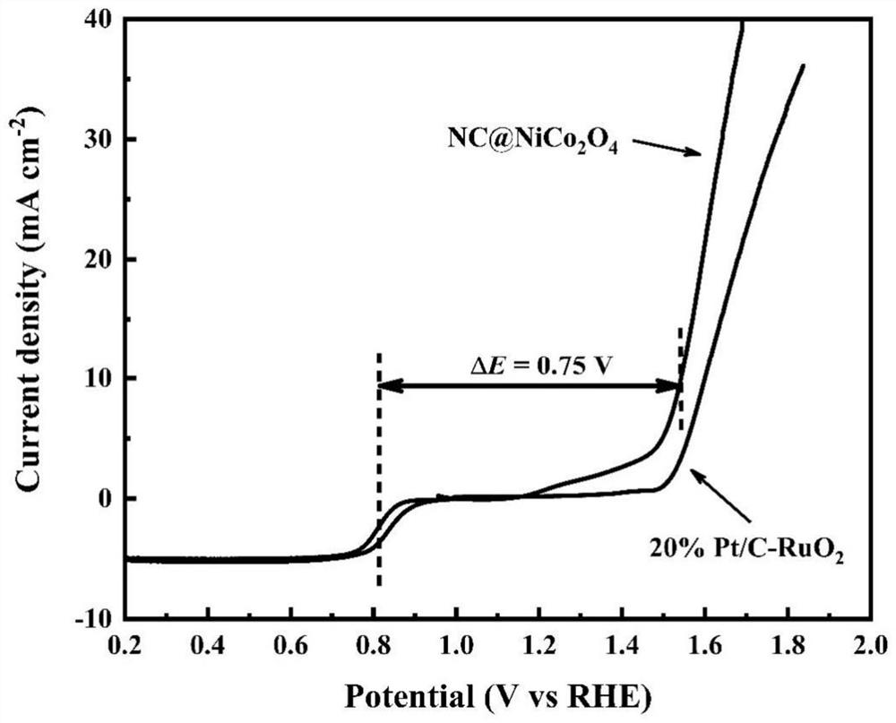 Bifunctional oxygen electrocatalyst taking hollow carbon nanotube as carrier, preparation and application