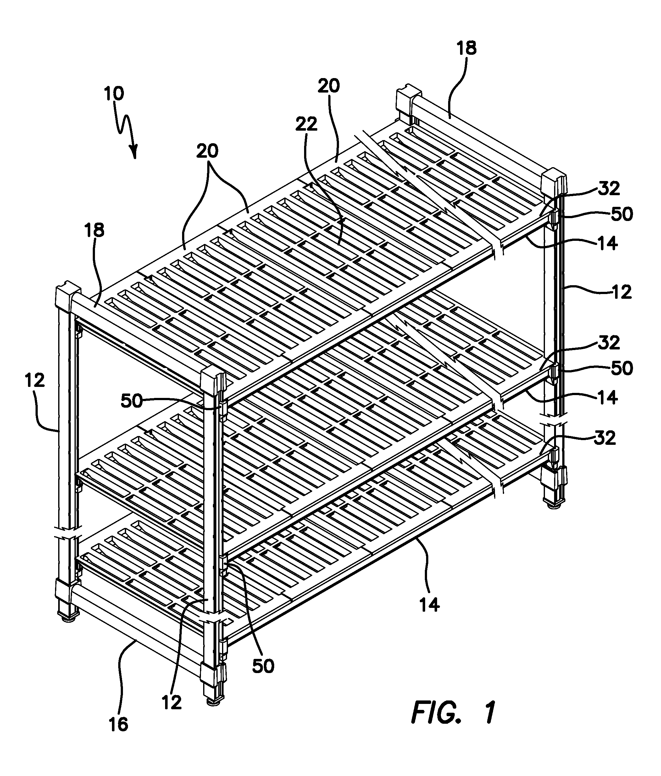 Pultruded scalable shelving system
