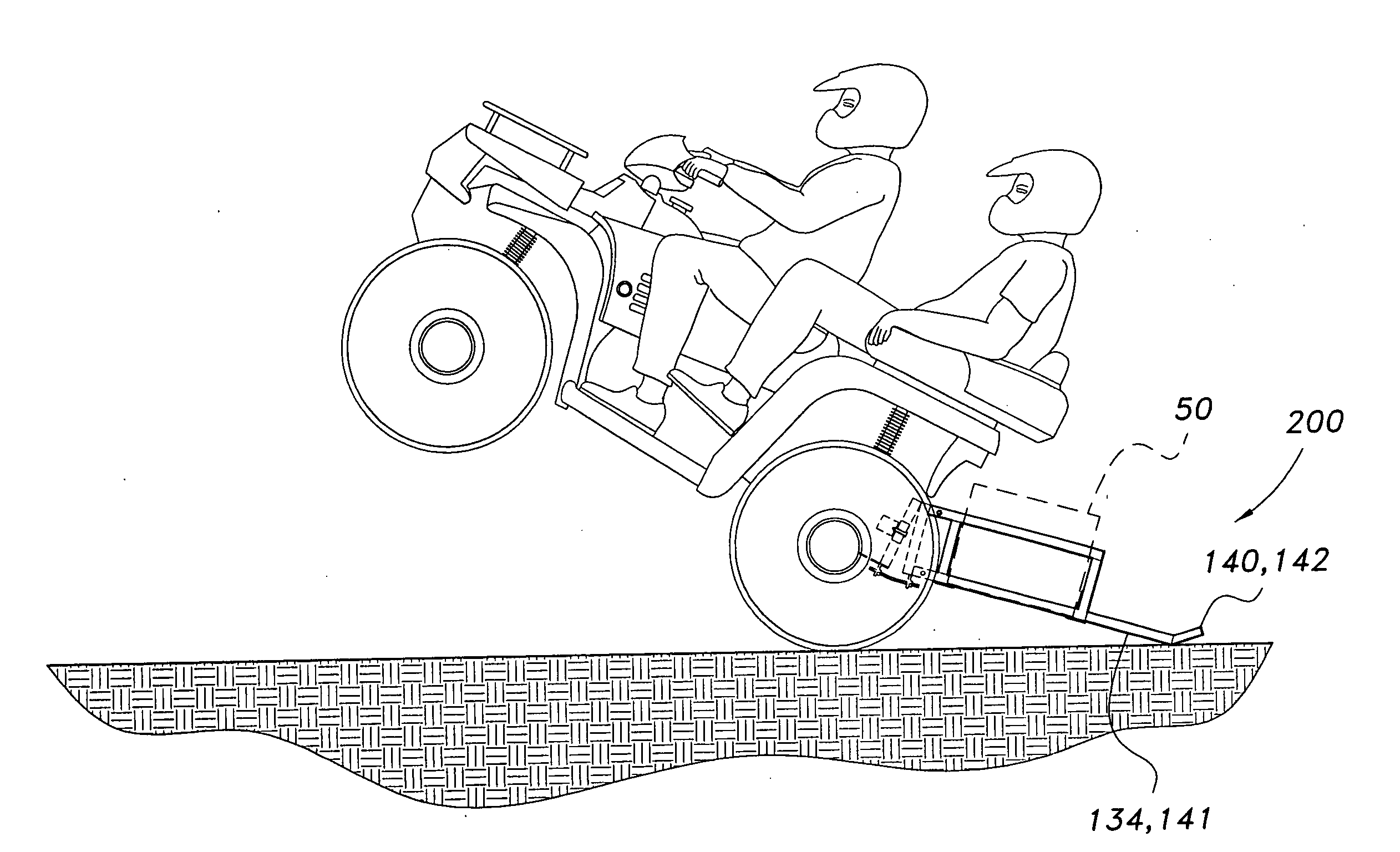 All terrain vehicle safety attachment with gas tank holder