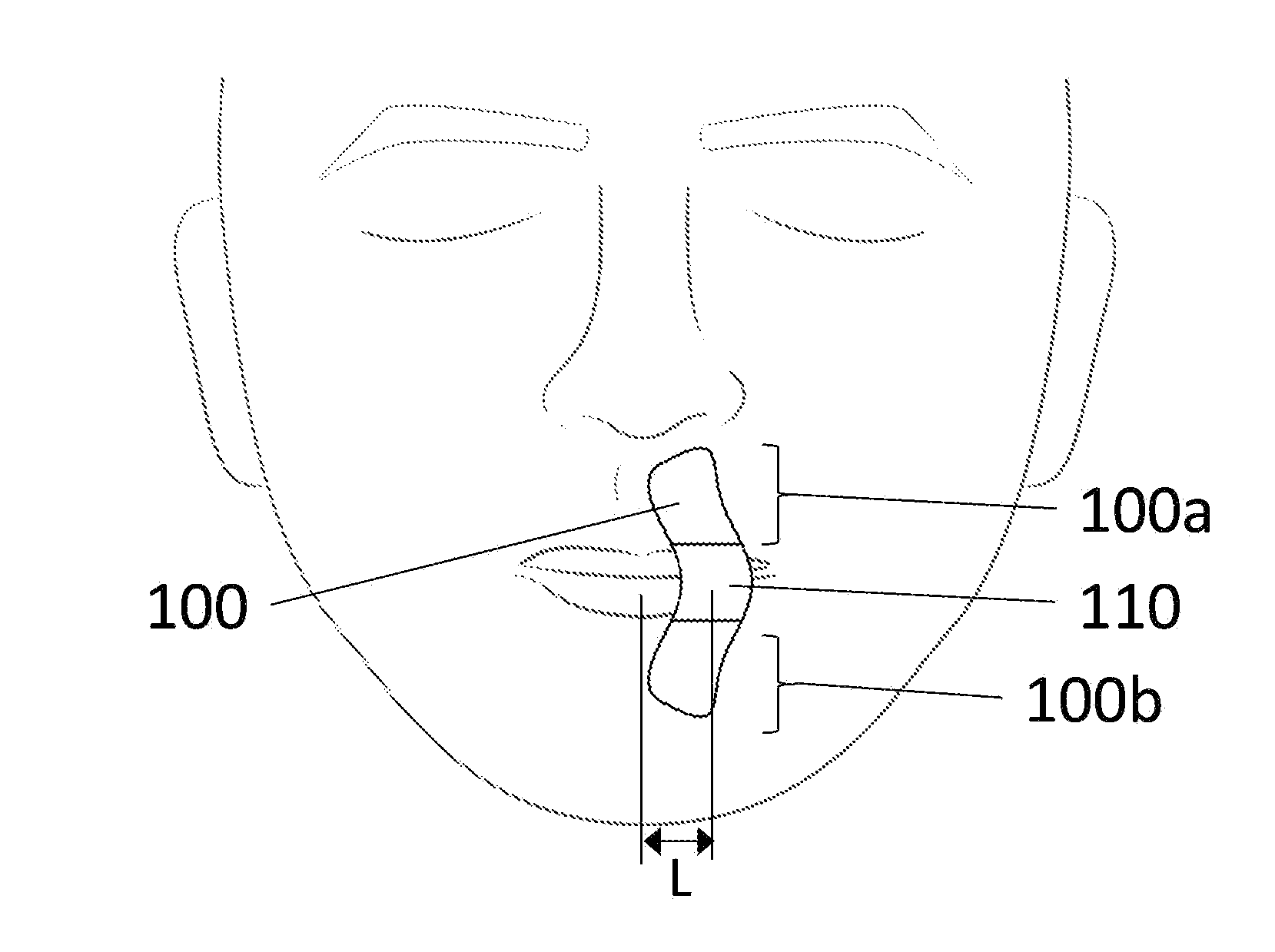Adhesive Strip with Non-Adhesive Band and Method to Reduce Mouth-Breathing Using the Same