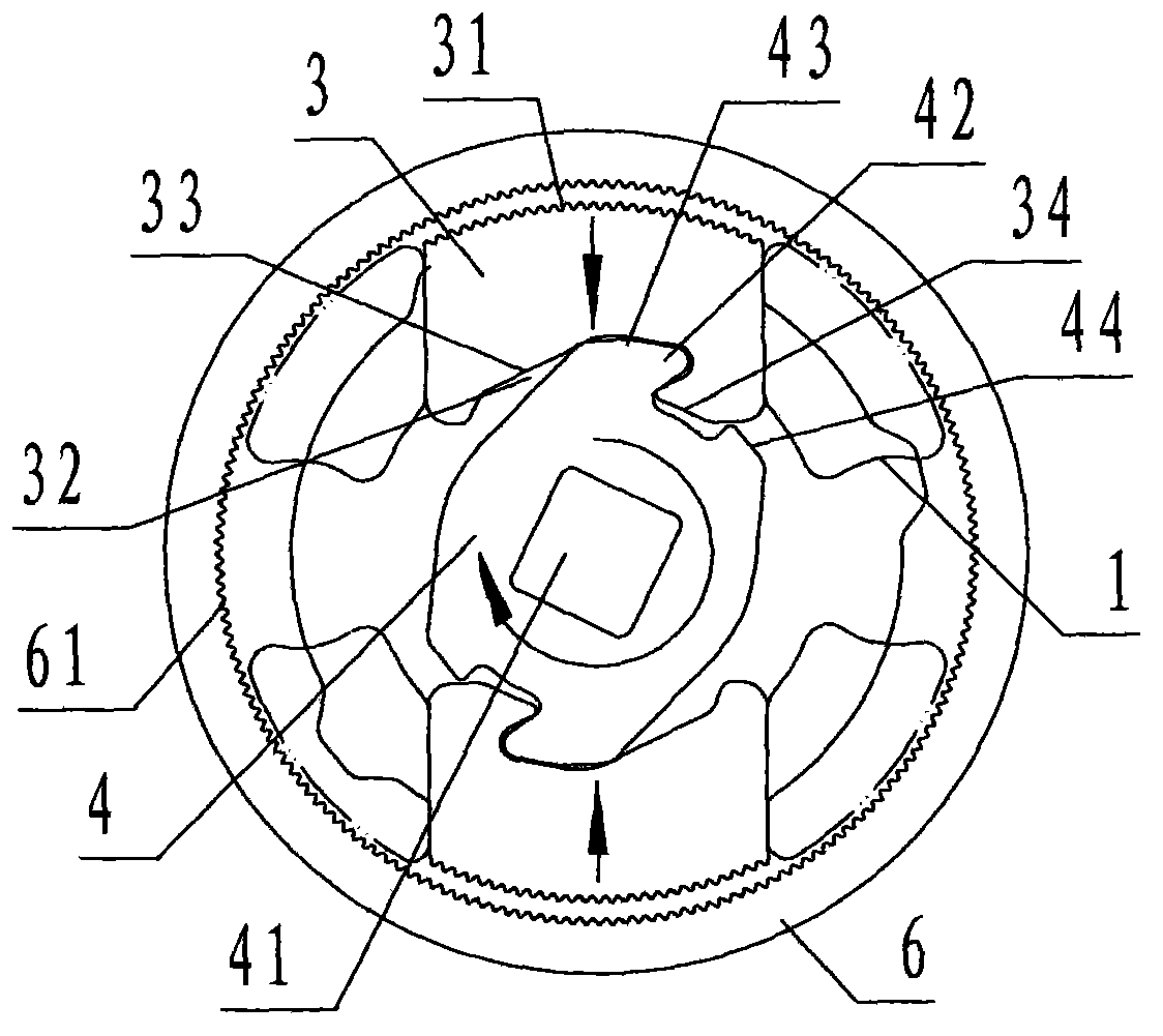 Unlocking and locking device resistant against inverse motion impact