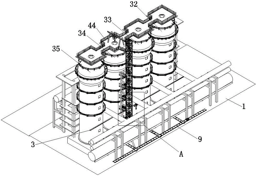 Online overhaul and refractory material transportation system for independent hot blast furnace and overhaul method