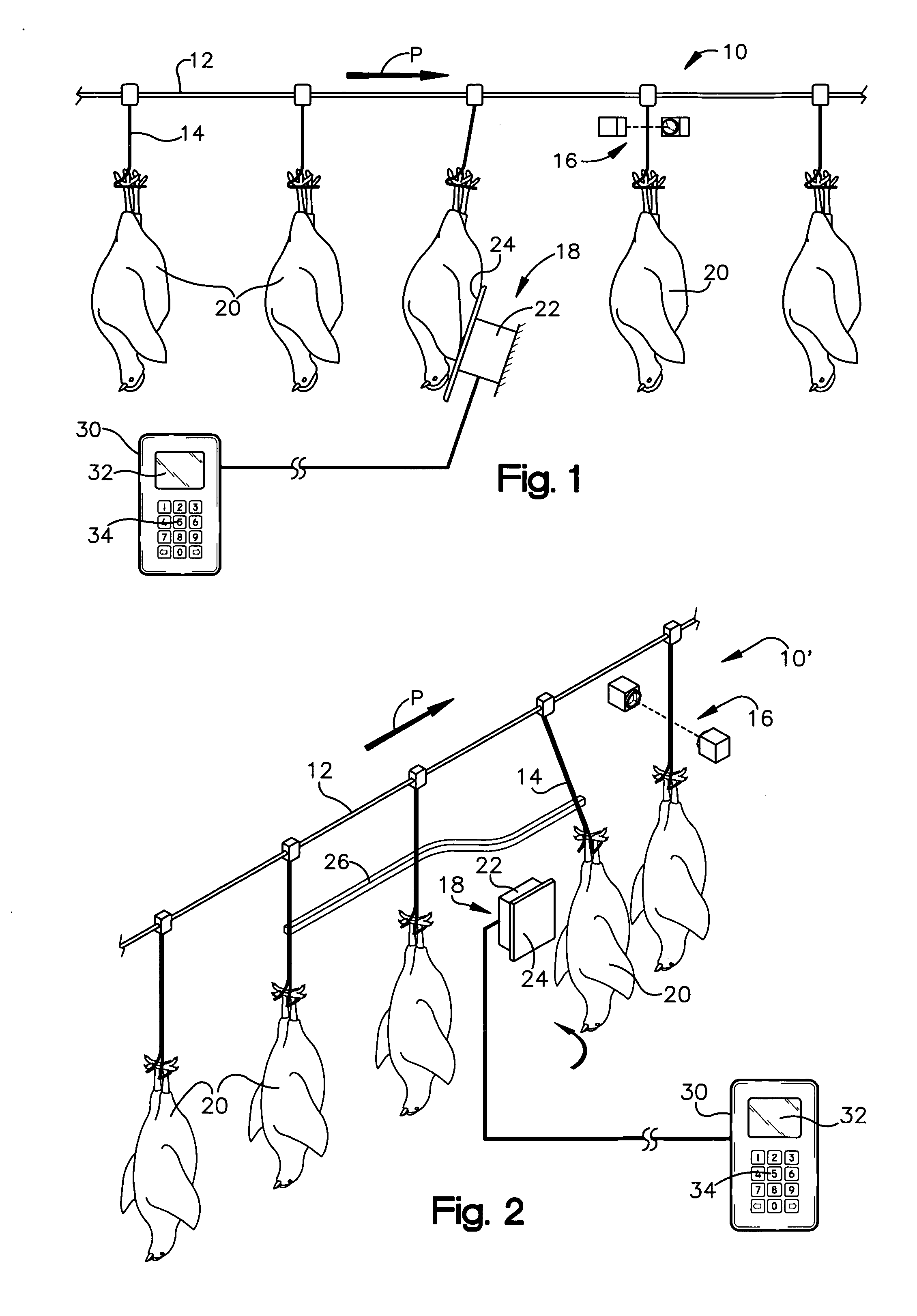 Overhead poultry conveying and counting system
