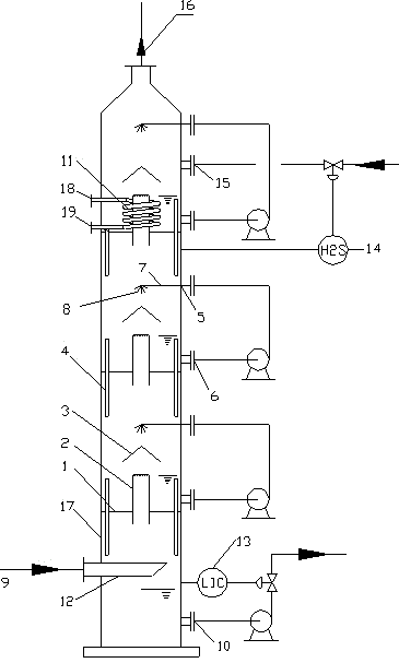 Acid gas vertical reactor and processing method