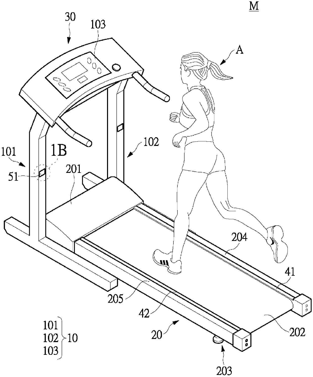 Treadmill and runway control method thereof
