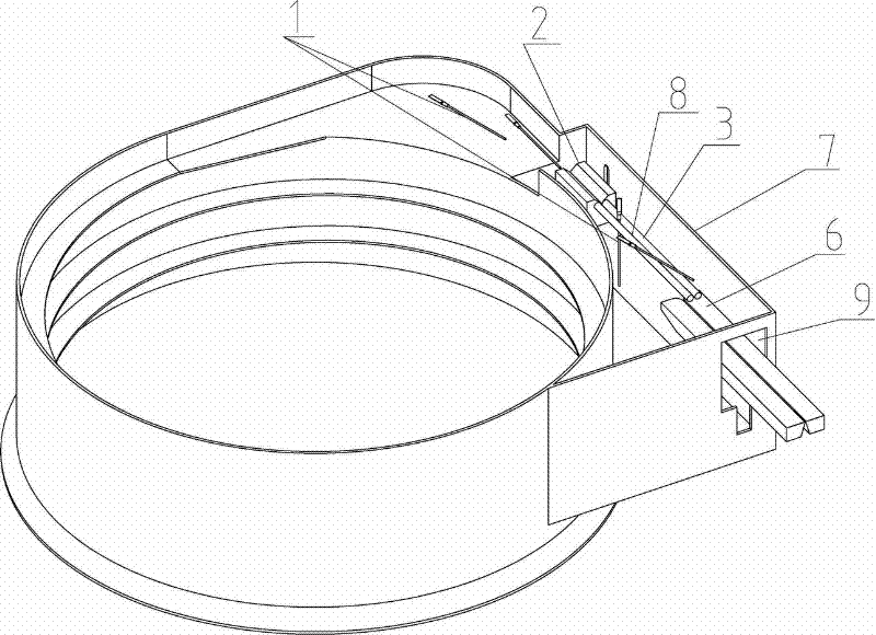 Round bar runway of guide pin sequencing-feeding device