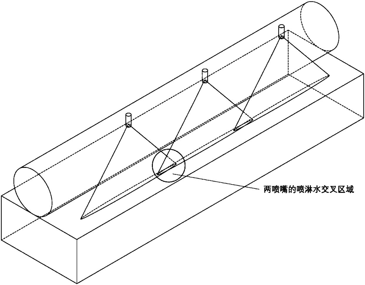 Continuous casting spraying and cooling device
