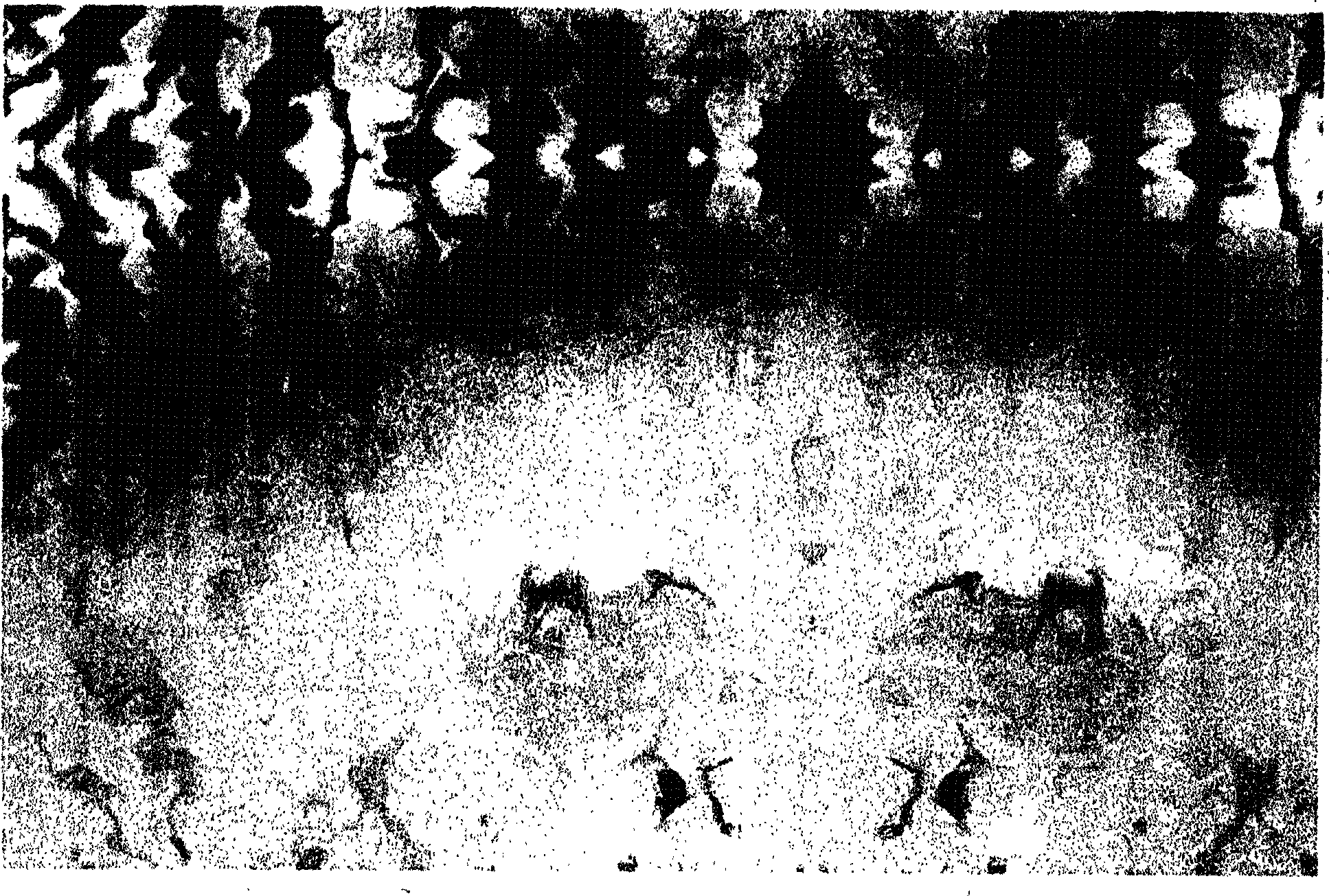 Method for patterned polychrome printing through four separated colors