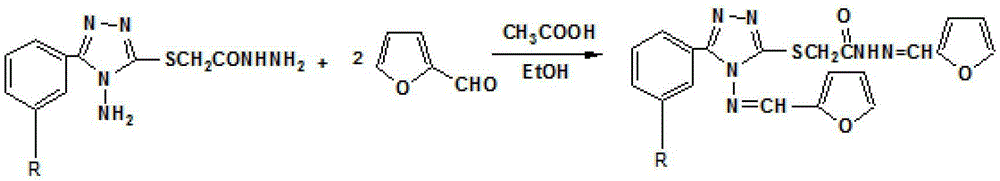 Application of acethydrazide type compound containing furan nitrogen heterocycle and being used as corrosion inhibitor