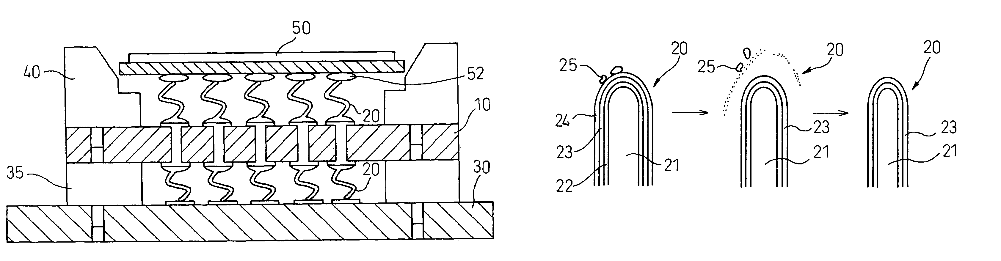 Semiconductor device having external contact terminals and method for using the same