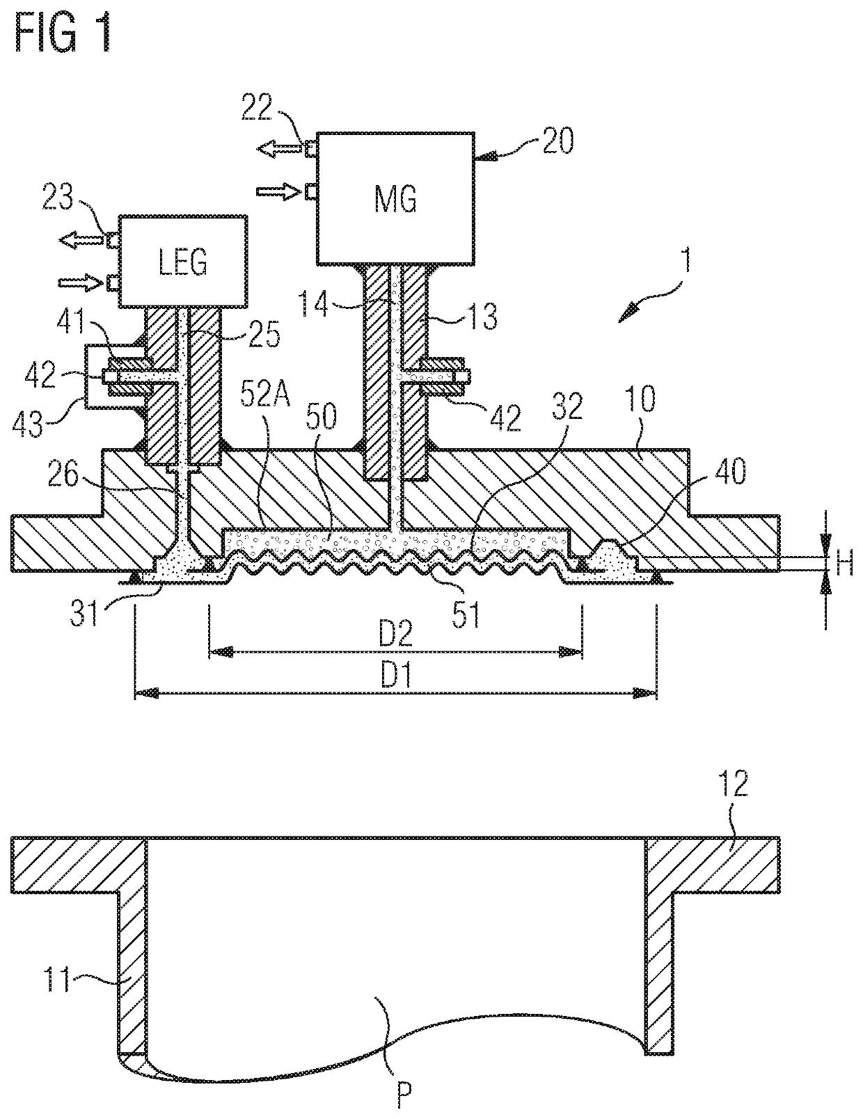 Diaphragm seal assembly with evacuated double diaphragm and vacuum monitoring