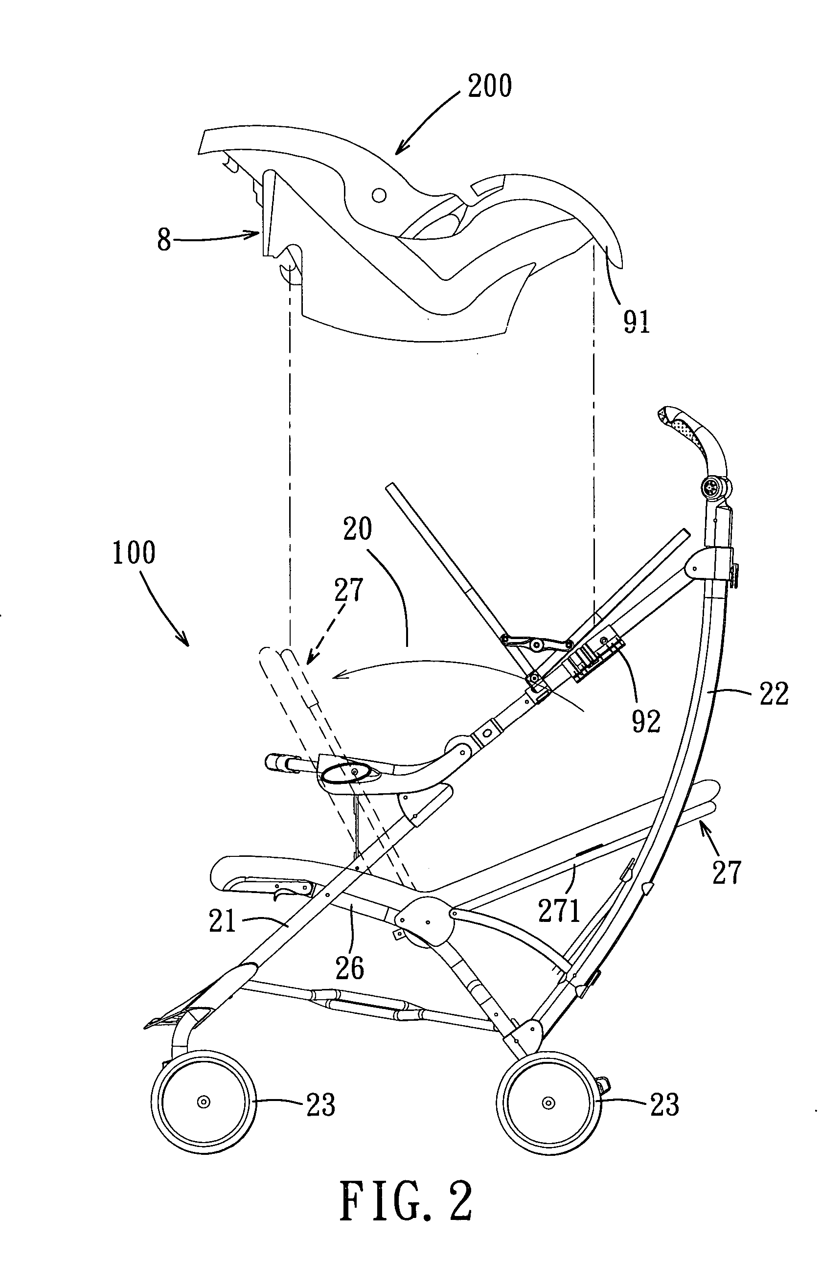 Baby carriage chassis adapted to support a baby's car seat thereon