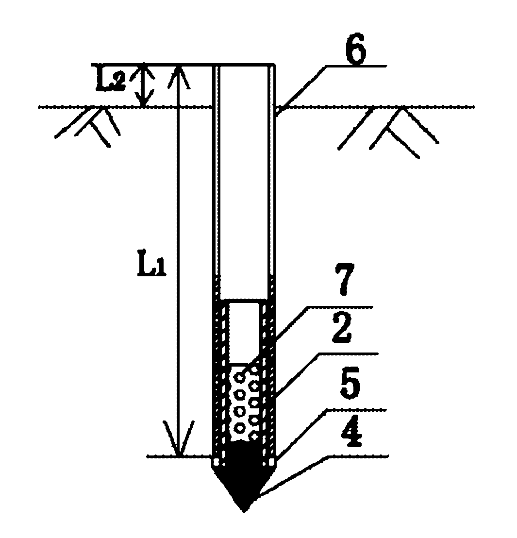 Penetrating-stretching type pore water pressure measurement device and measurement method thereof