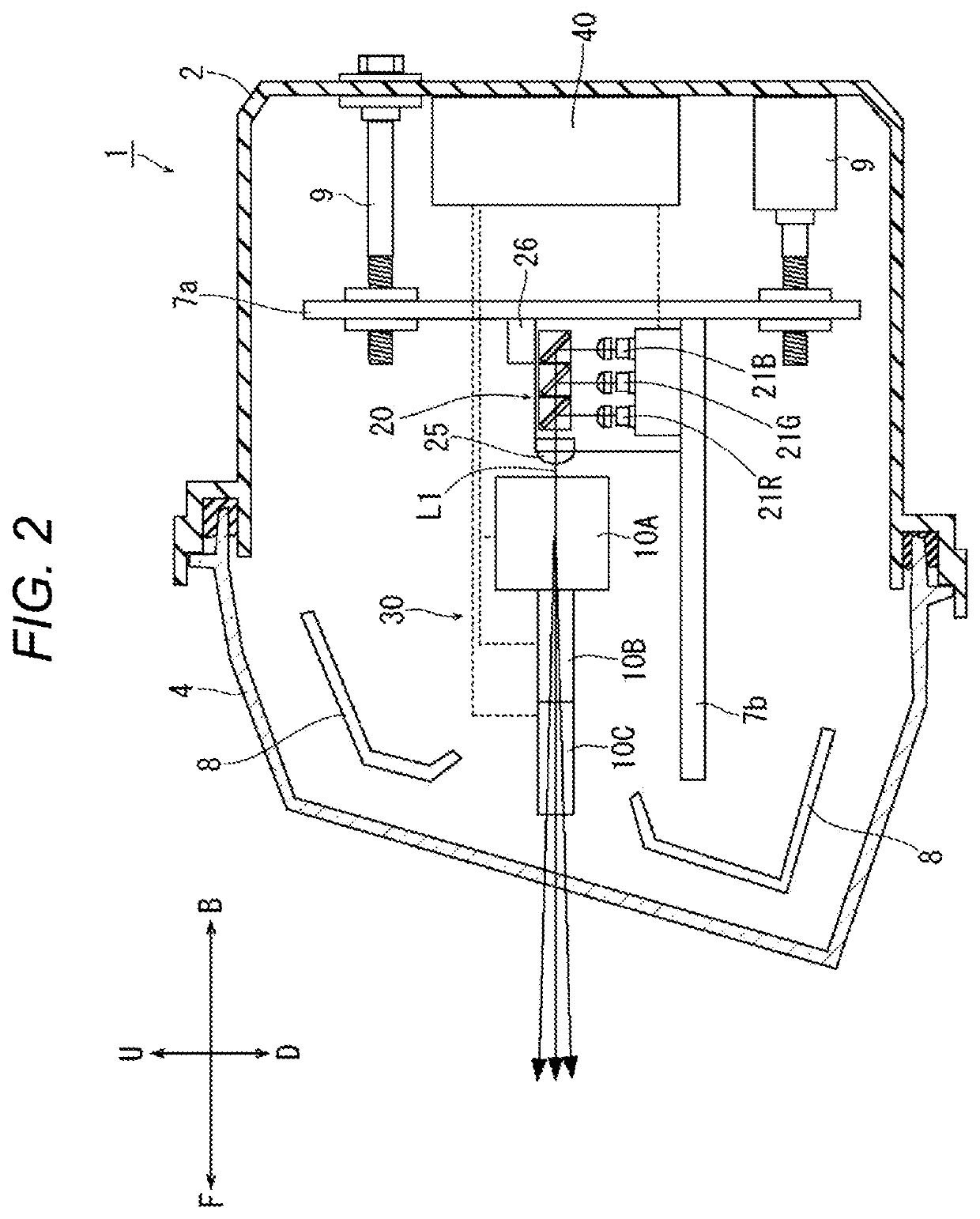 Vehicle lamp with acousto-optic device