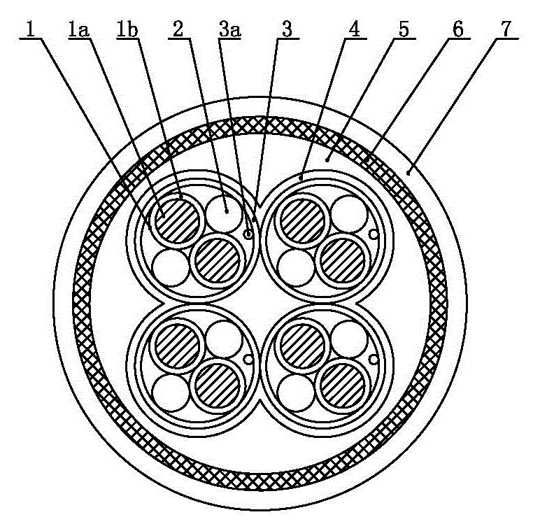 Flame-retardant and fire-resistant marine pair-twisted shielded instrument cable and manufacturing method thereof