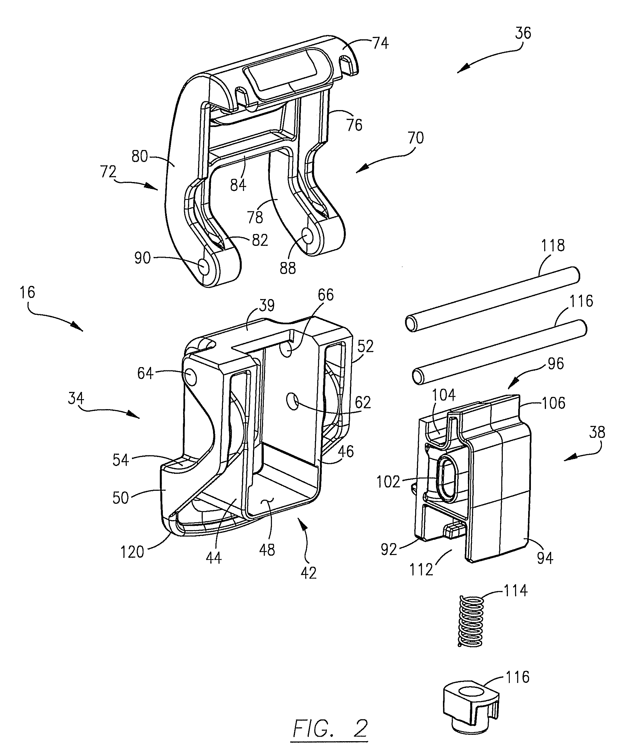 Carrying case with locking latch mechanism