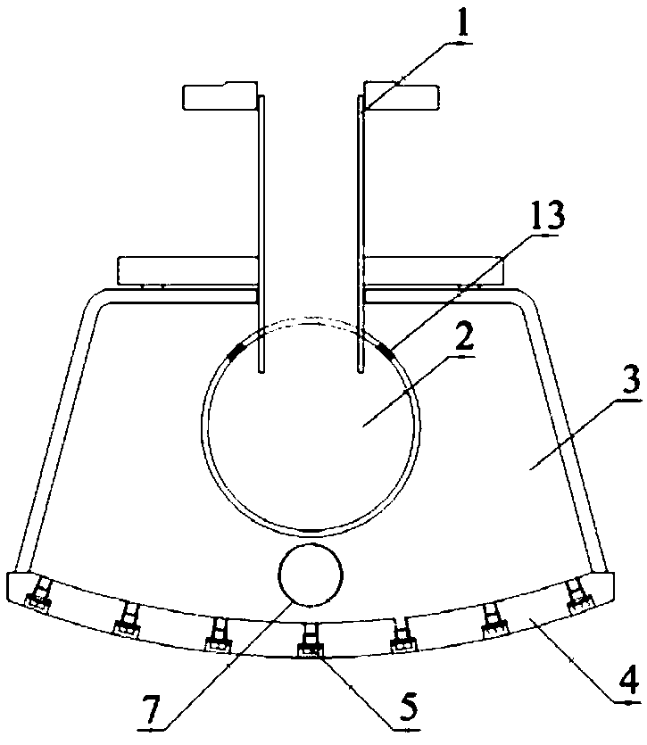 A curved multi-angle array jet nozzle and its application