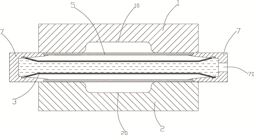 In-pipe Rubber bladder hydraulic forming device