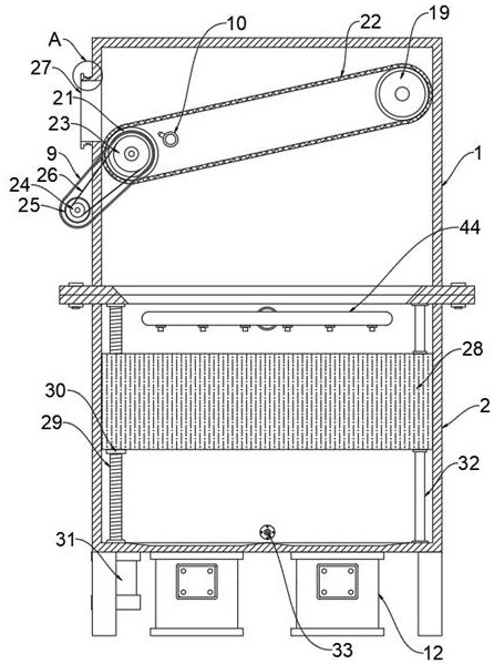 Sewage treatment device capable of performing multi-stage filtration on sewage