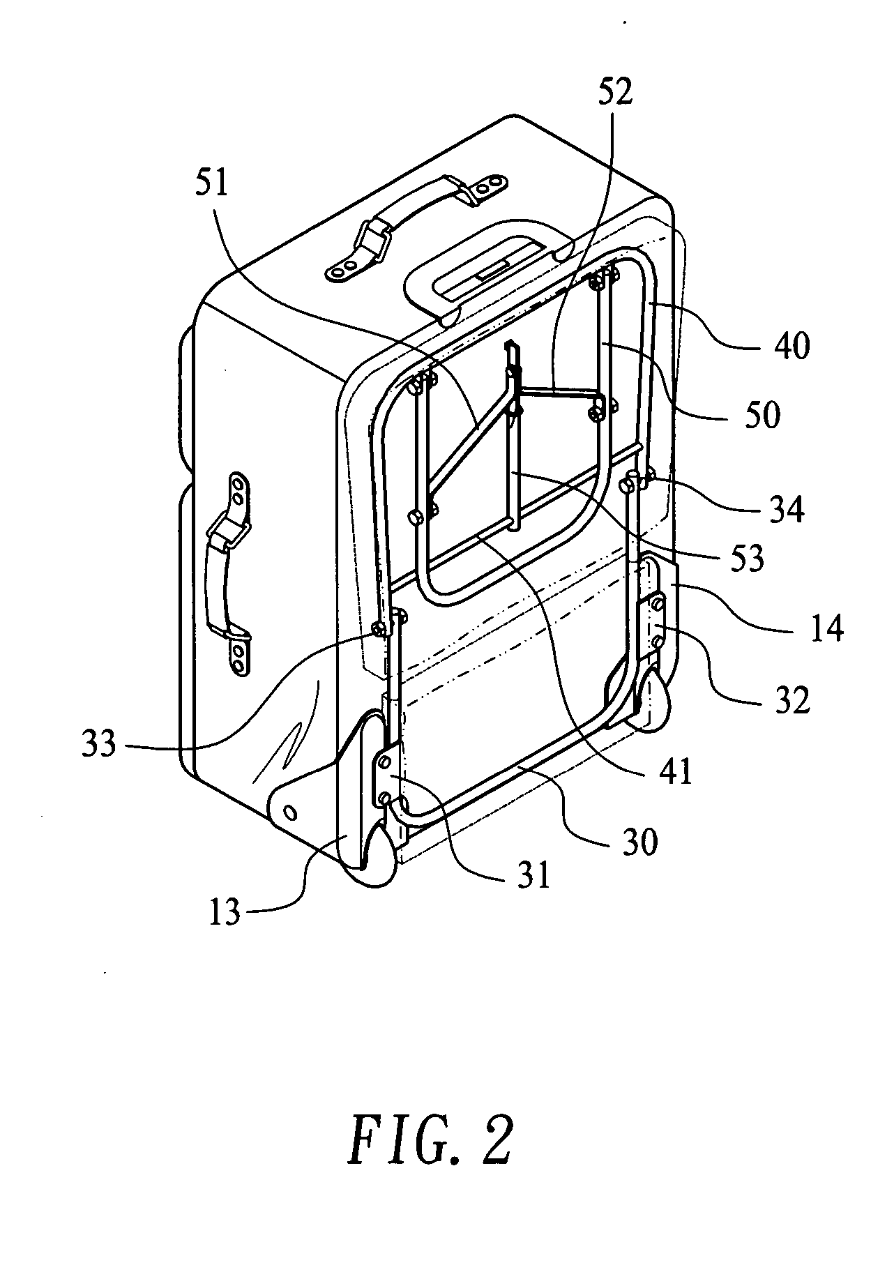 Carry-on baggage container with a folding chair
