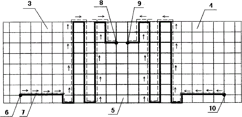 Net soft connection processing method for connection between square-mesh metal woven meshes for cage