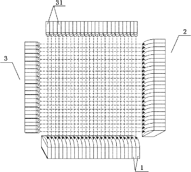 Infrared touch screen adopting longitudinally arranged optoelectronic elements