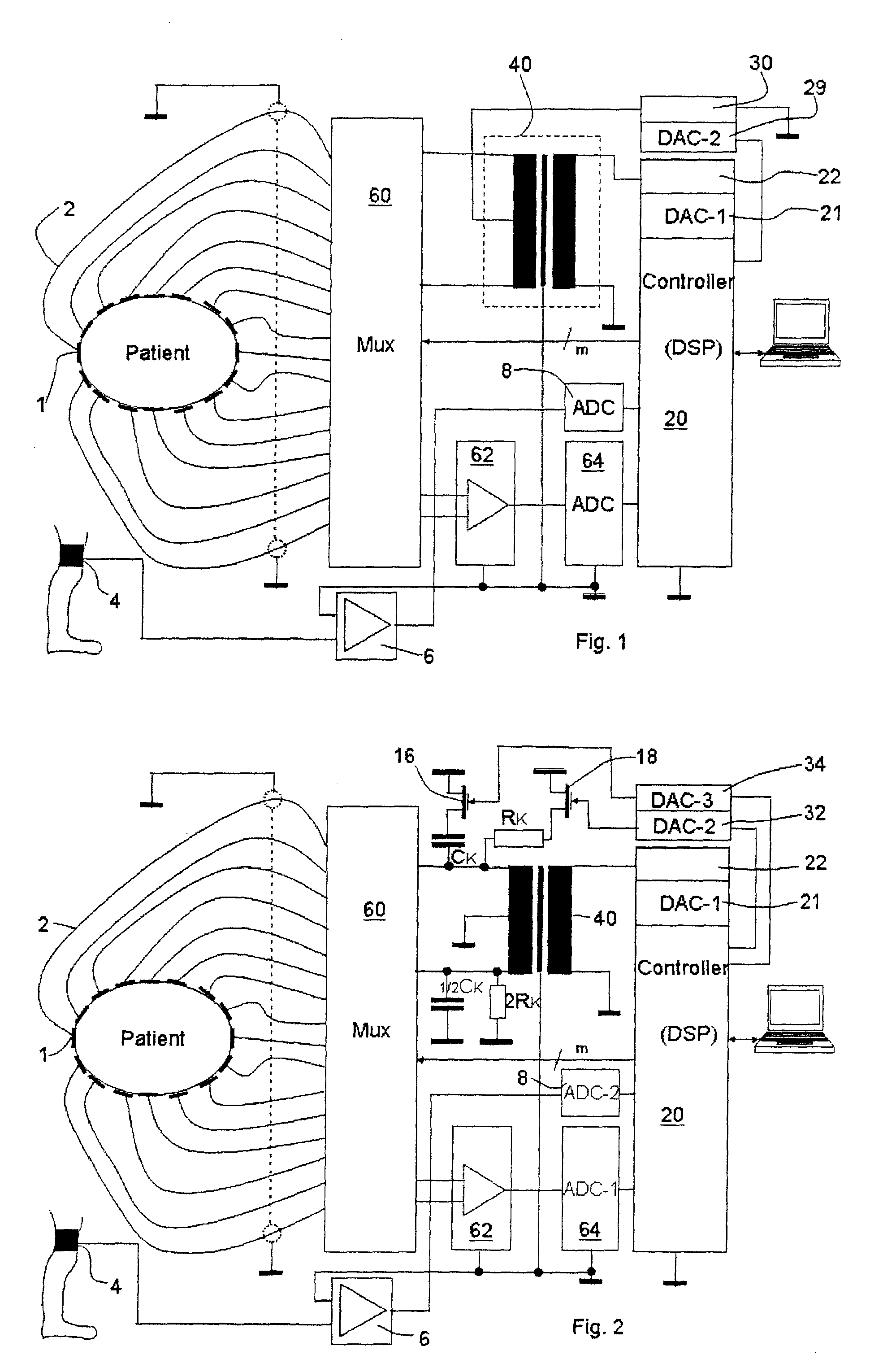 Electroimpedance tomograph with common-mode signal suppression