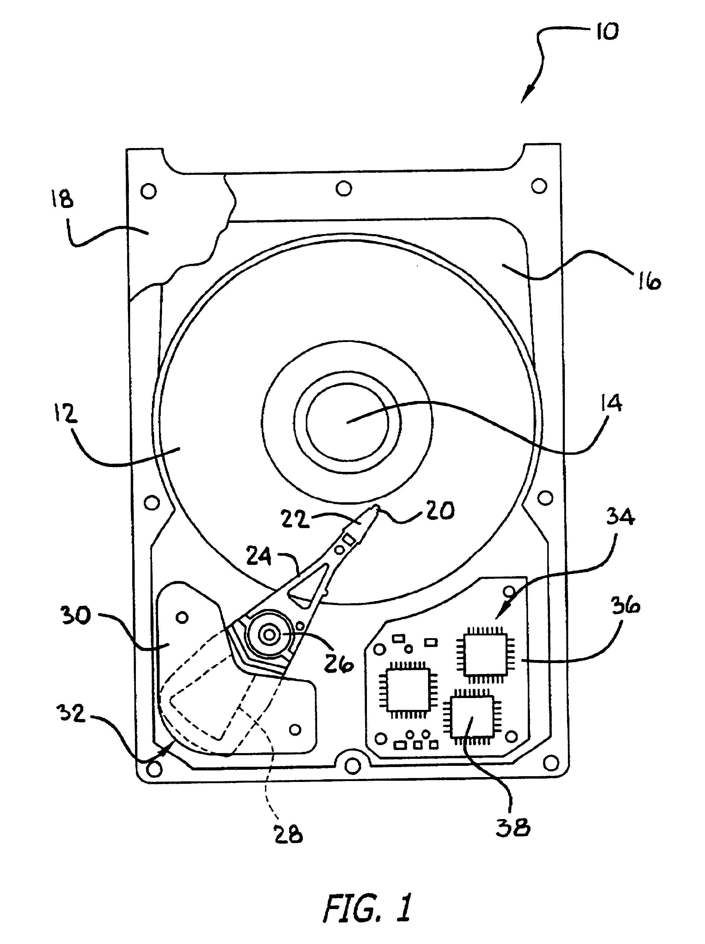 Wave stringer for controlling acoustic noise and shock vibration in a storage device