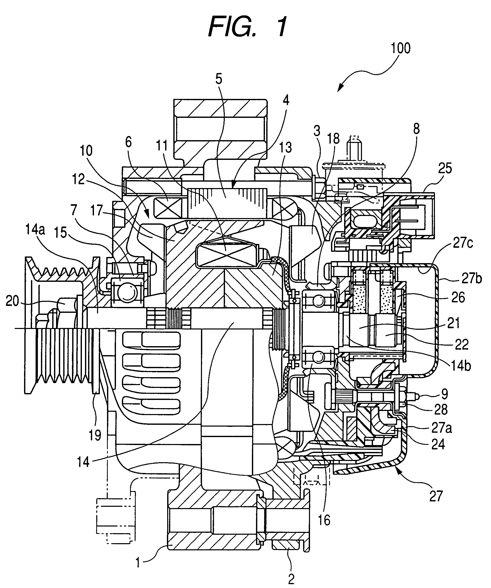 Vehicle alternator with increased shock resistance