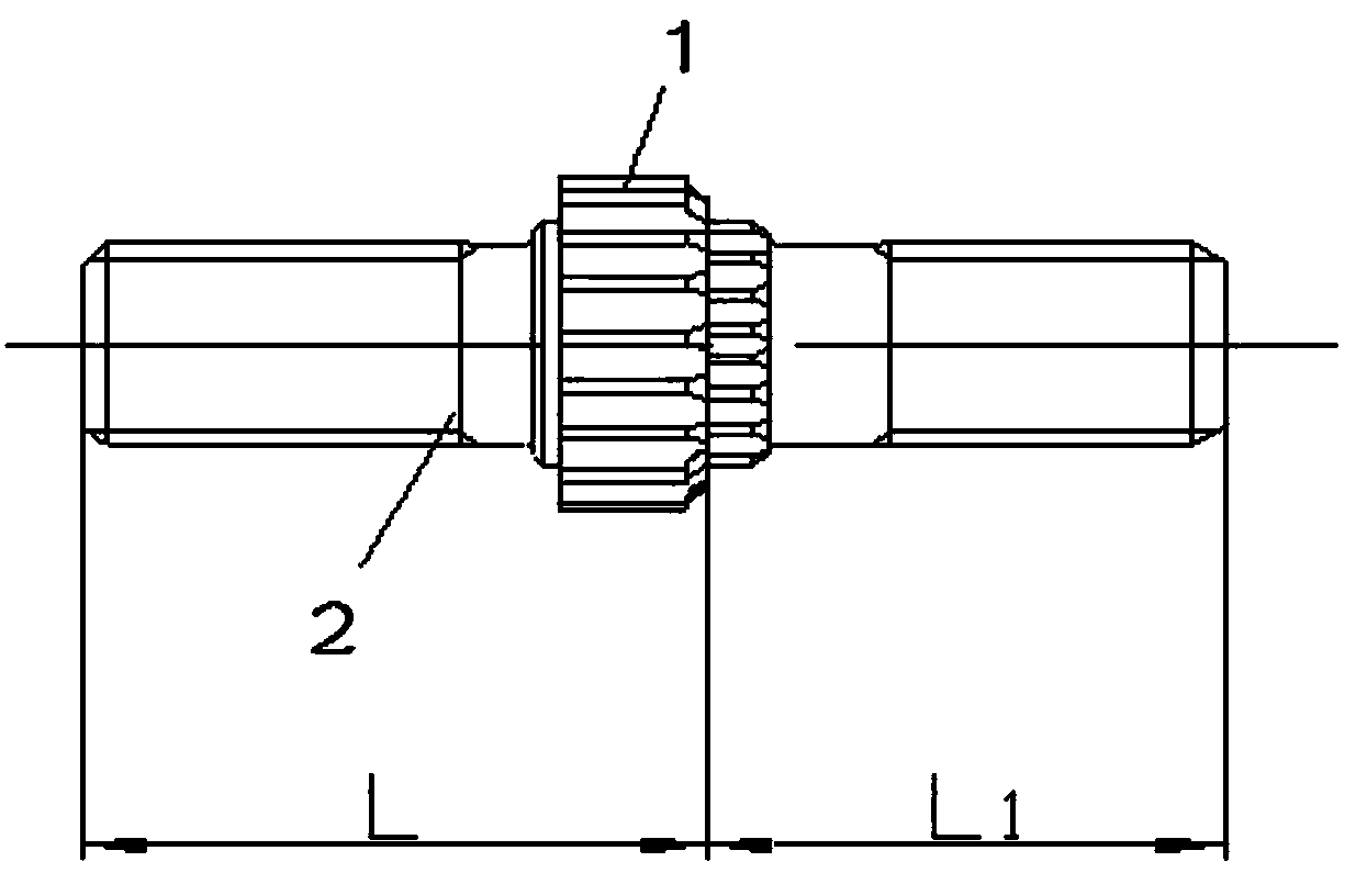 Locking double-end stud assembly structure with stopping station