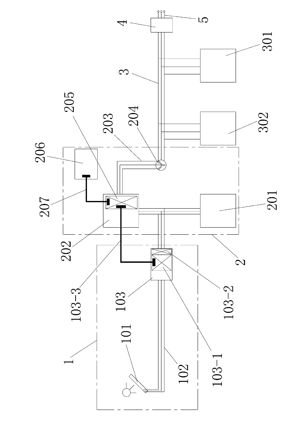 Control system used for hybrid electric power room air conditioner, and control method thereof